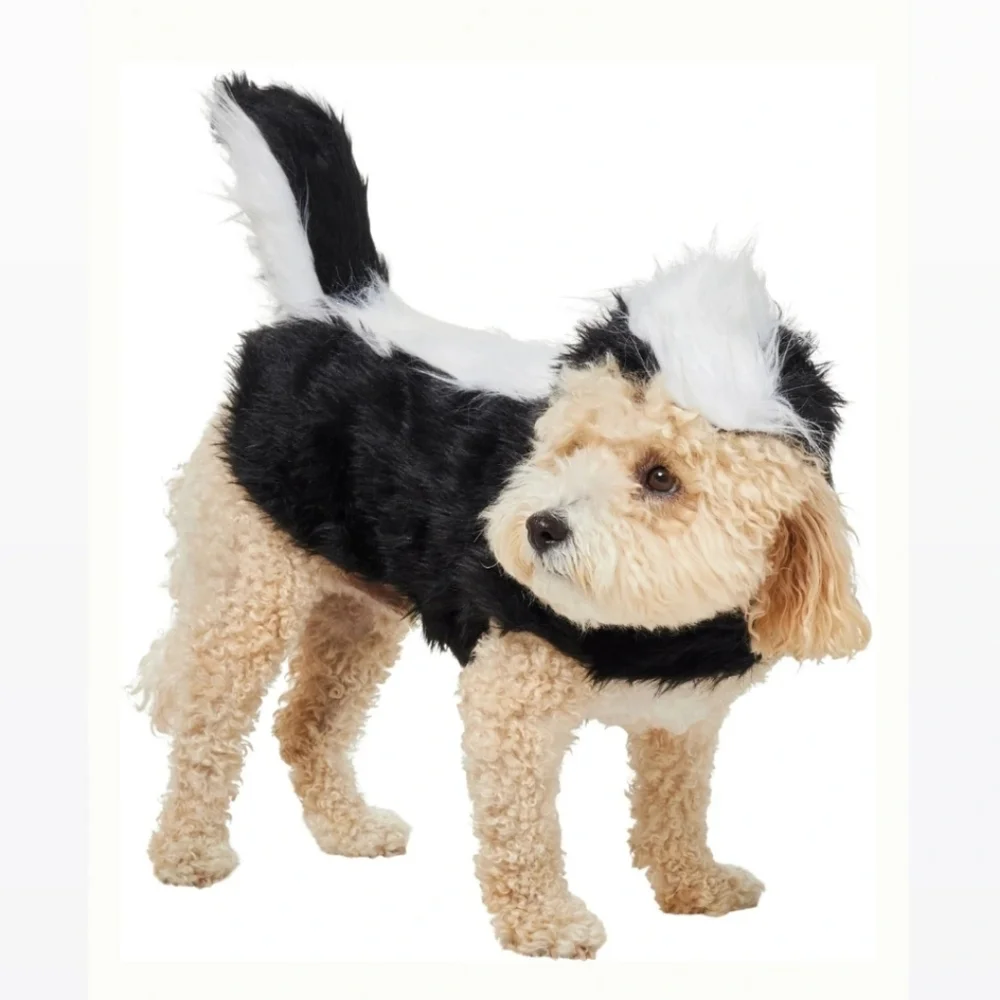 Frisco Skunk Faux Fur Dog Cat Halloween Costume Medium NWT